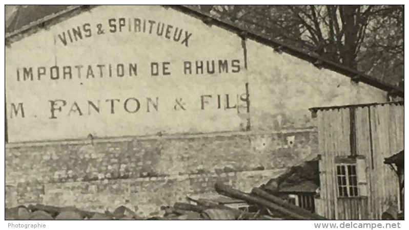 Paris Inondations De 1910 Crue De La Seine Vins Spiritueux Fanton Ancienne Photo Anonyme - Places