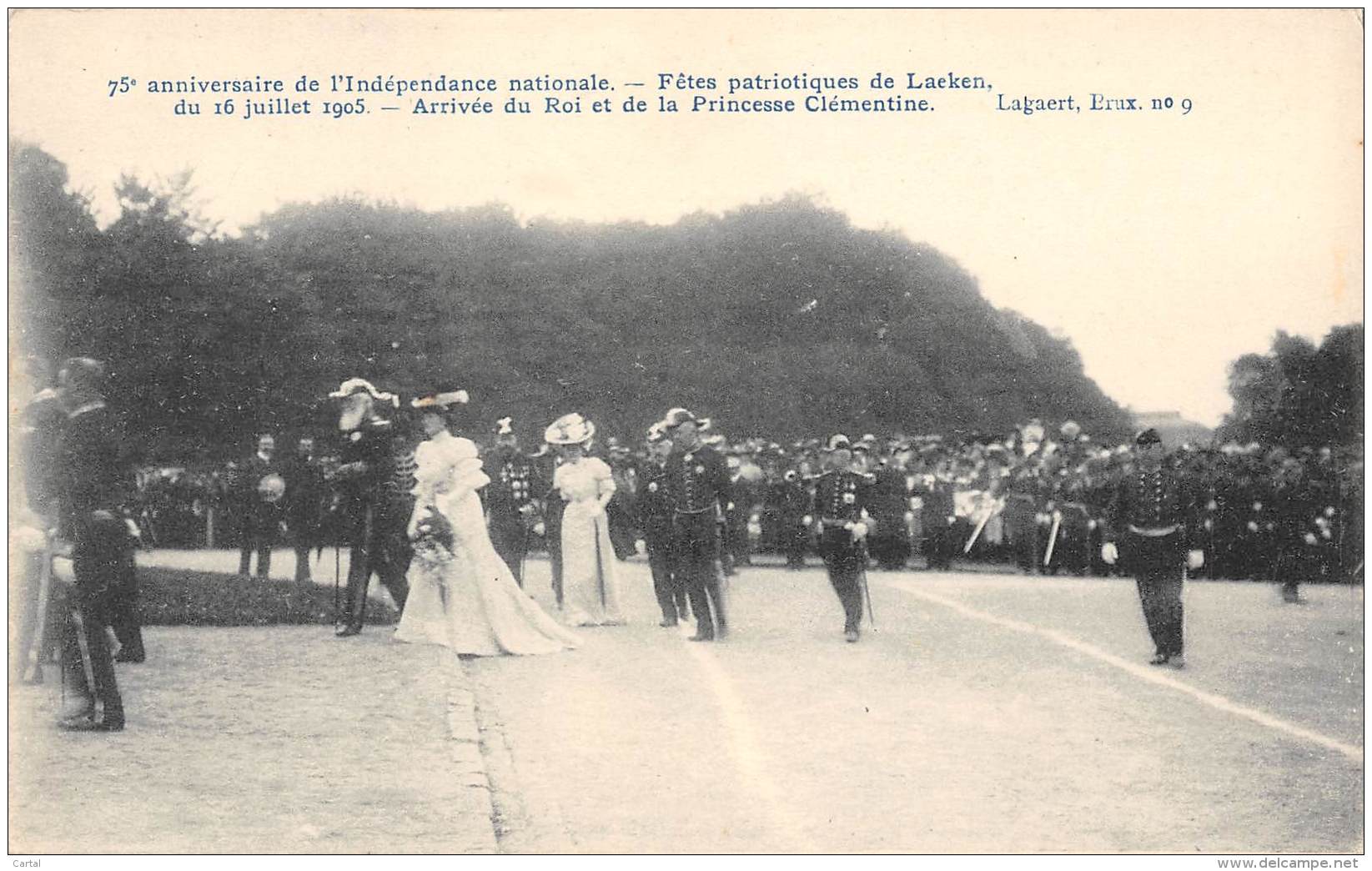 BRUXELLES - 75e Anniversaire De L'Indépandance Nationale - Fetes Patriotiques De Laeken Du 16/07/1905 - Arrivée Du Roi - Feesten En Evenementen