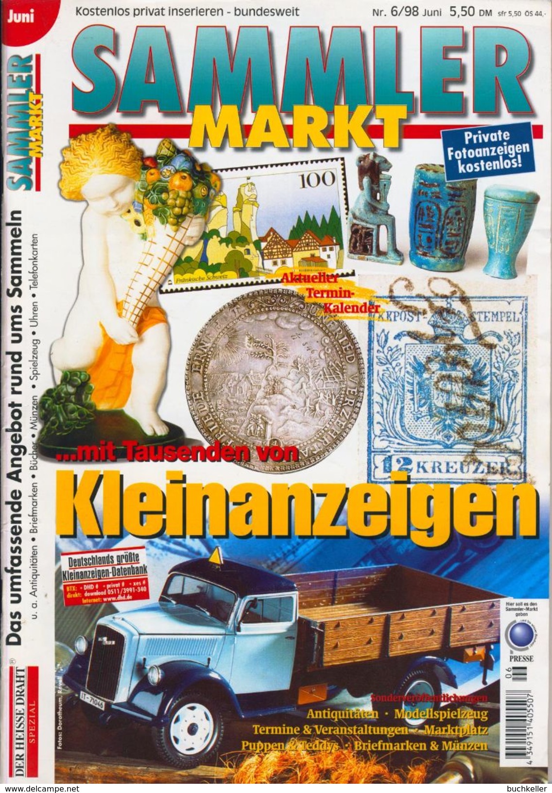 Sammlermarkt Nr. 6/1998 Zeitschrift - Der Heisse Draht Verlag - Tempo Libero & Collezioni