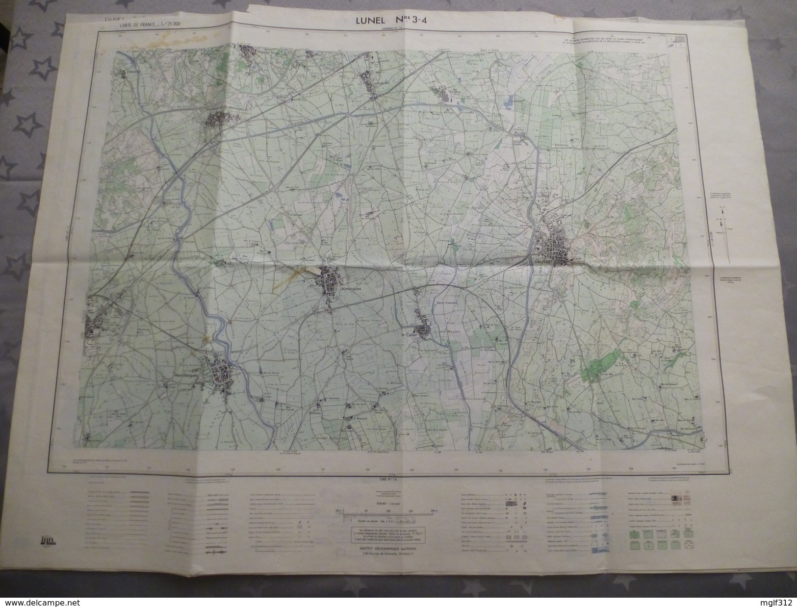 LUNEL (34)  LOT De 4 CARTES  IGN  1/25000 - 1972-74 - Détails Voir Les Scans - Topographical Maps