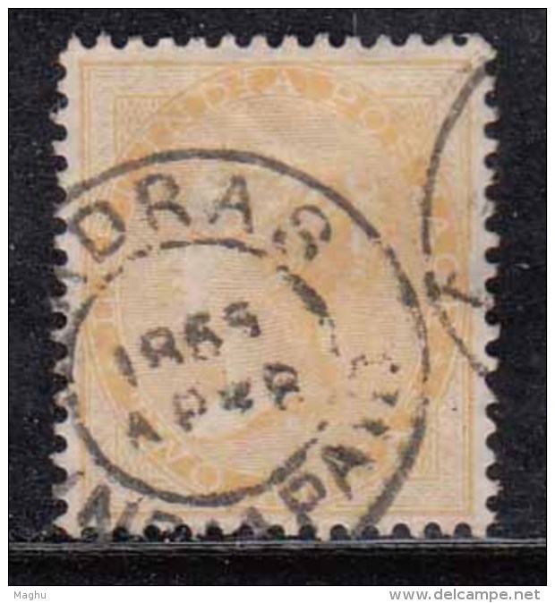 'INDIA PAID'  Foreign Mail Madras Double Circle, RL 26 / Cooper British East India Used 1865 Early Indian Cancellations - 1854 Britse Indische Compagnie