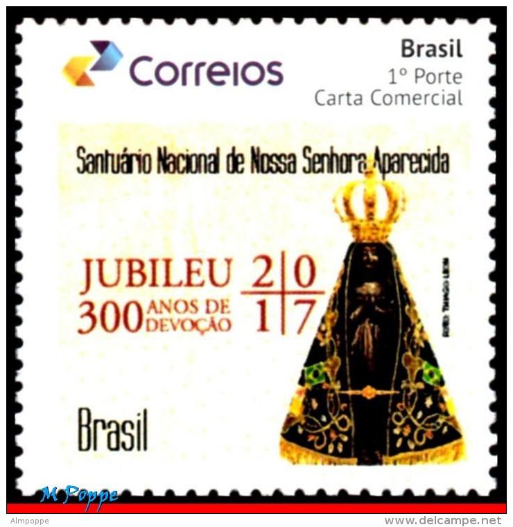 Ref. BR-V2017-02 BRAZIL 2017 RELIGION, JUBILEE OF OUR LADY OF, APARECIDA, 300 YEARS, PERSONALIZED MNH 1V - Unused Stamps