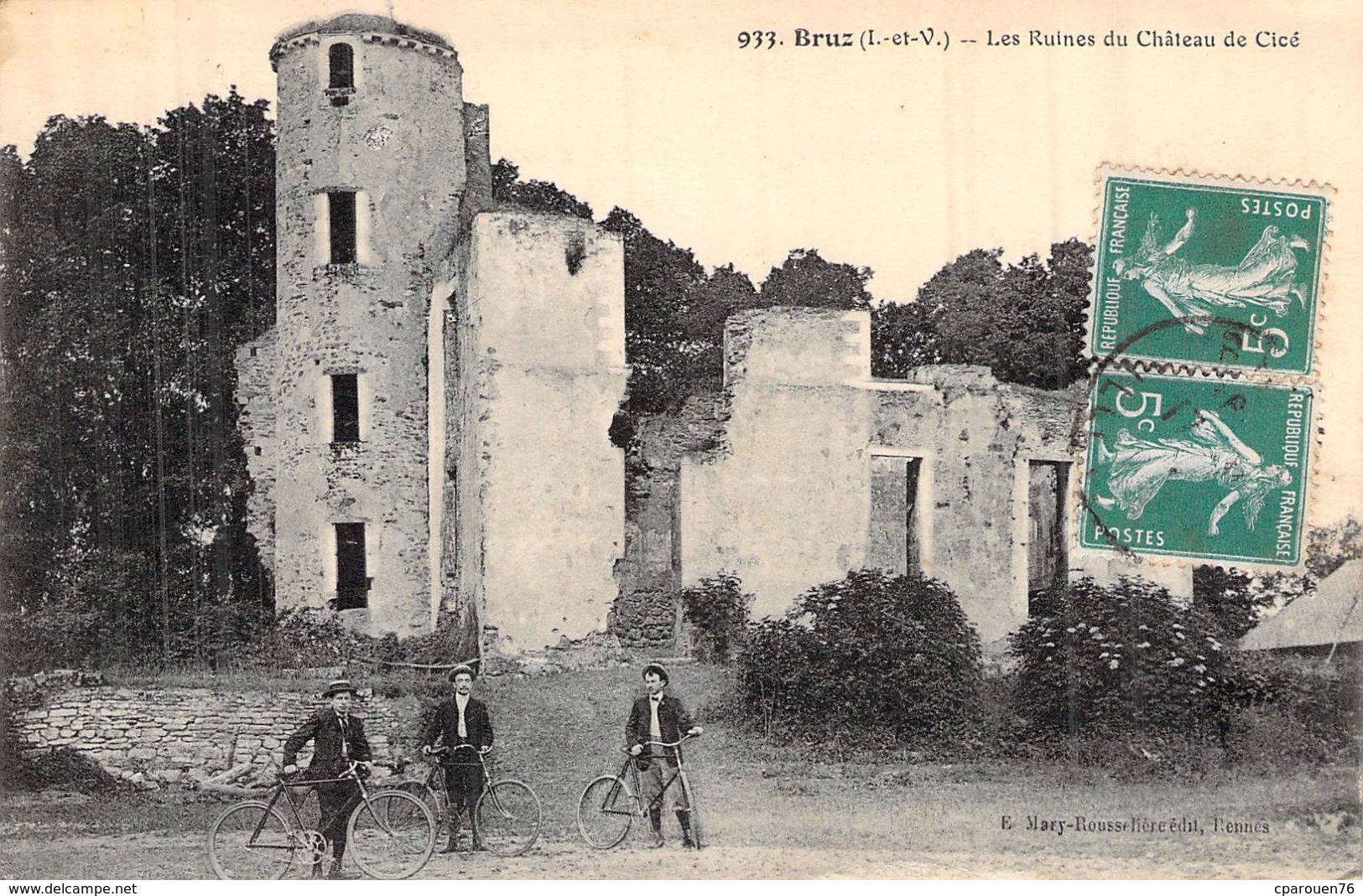 C P A35] Ille Et Vilaine >  BRUZ LES RUINES DU CHATEAU  CARTE ANIMEE BRETAGNE - Altri & Non Classificati