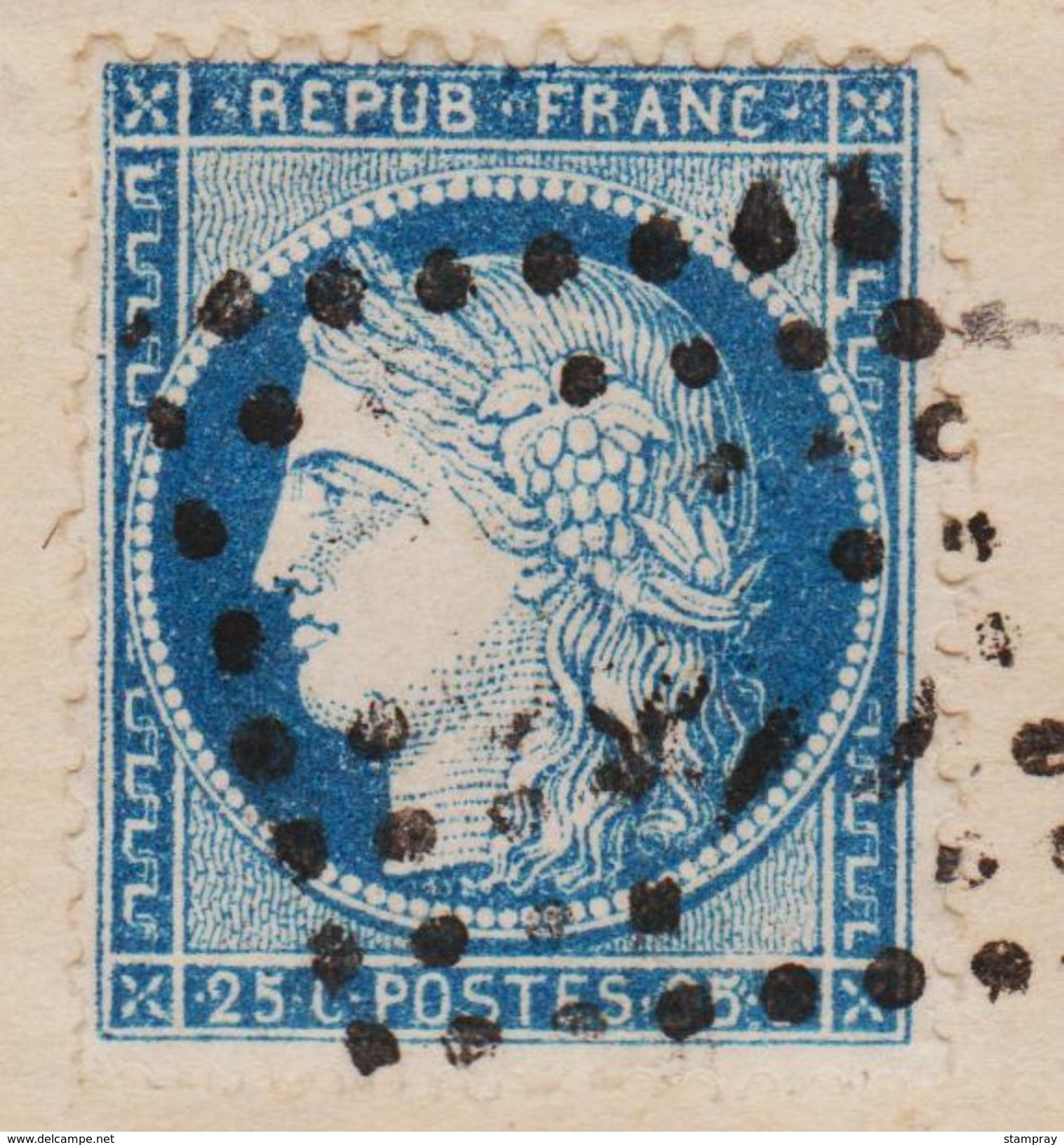 Cérès N° 60 A N° 01 G3 Marseille Sur Lettre 2 Scans - 1871-1875 Cérès