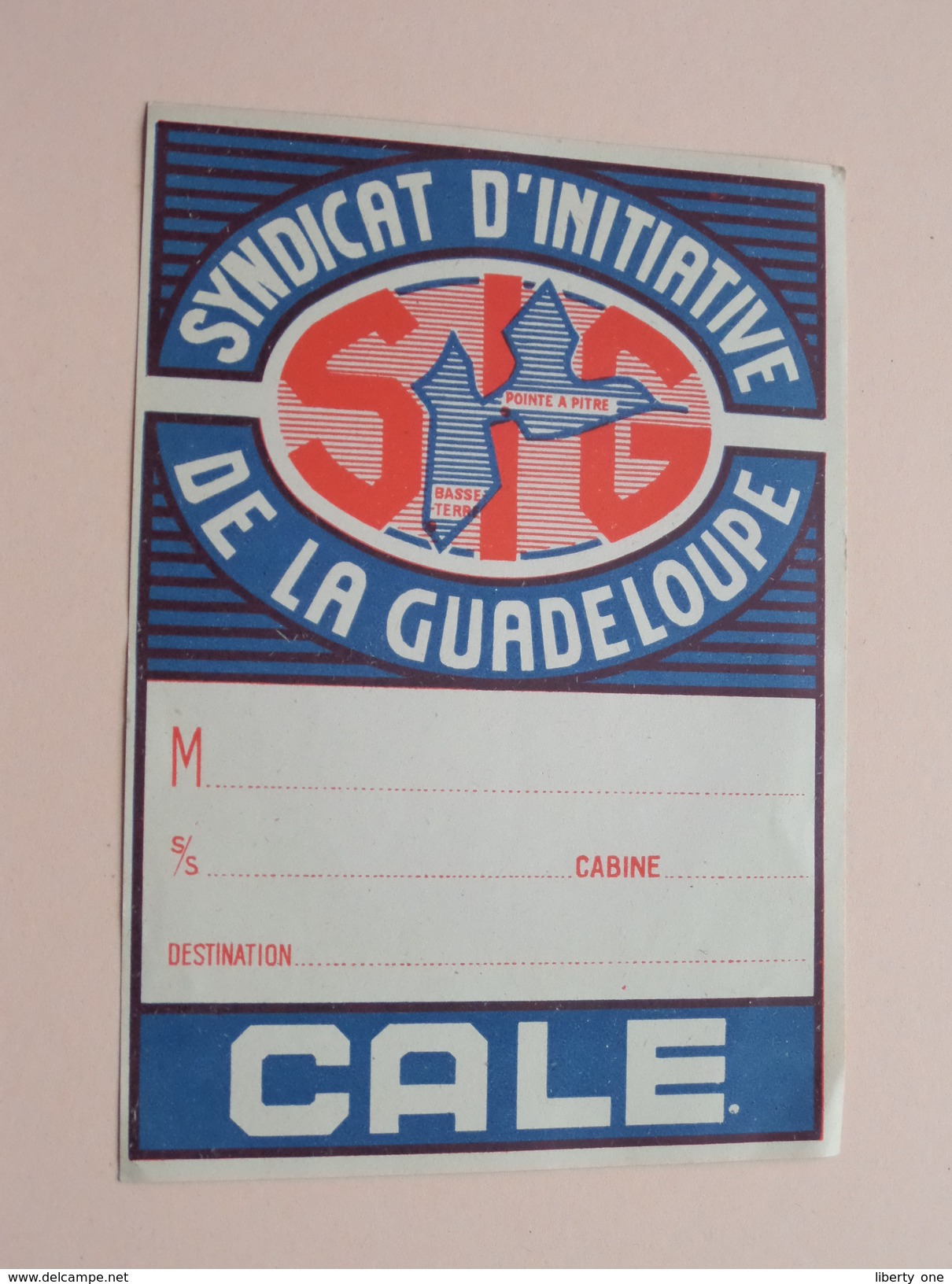 SYNDICAT D'INITIATIVE De La GUADELOUPE " CALE " ( M..S/S Cabine Destination ) - ( +/- 14 X 10 Cm. / Details Zie Foto ) ! - Wohnwagen