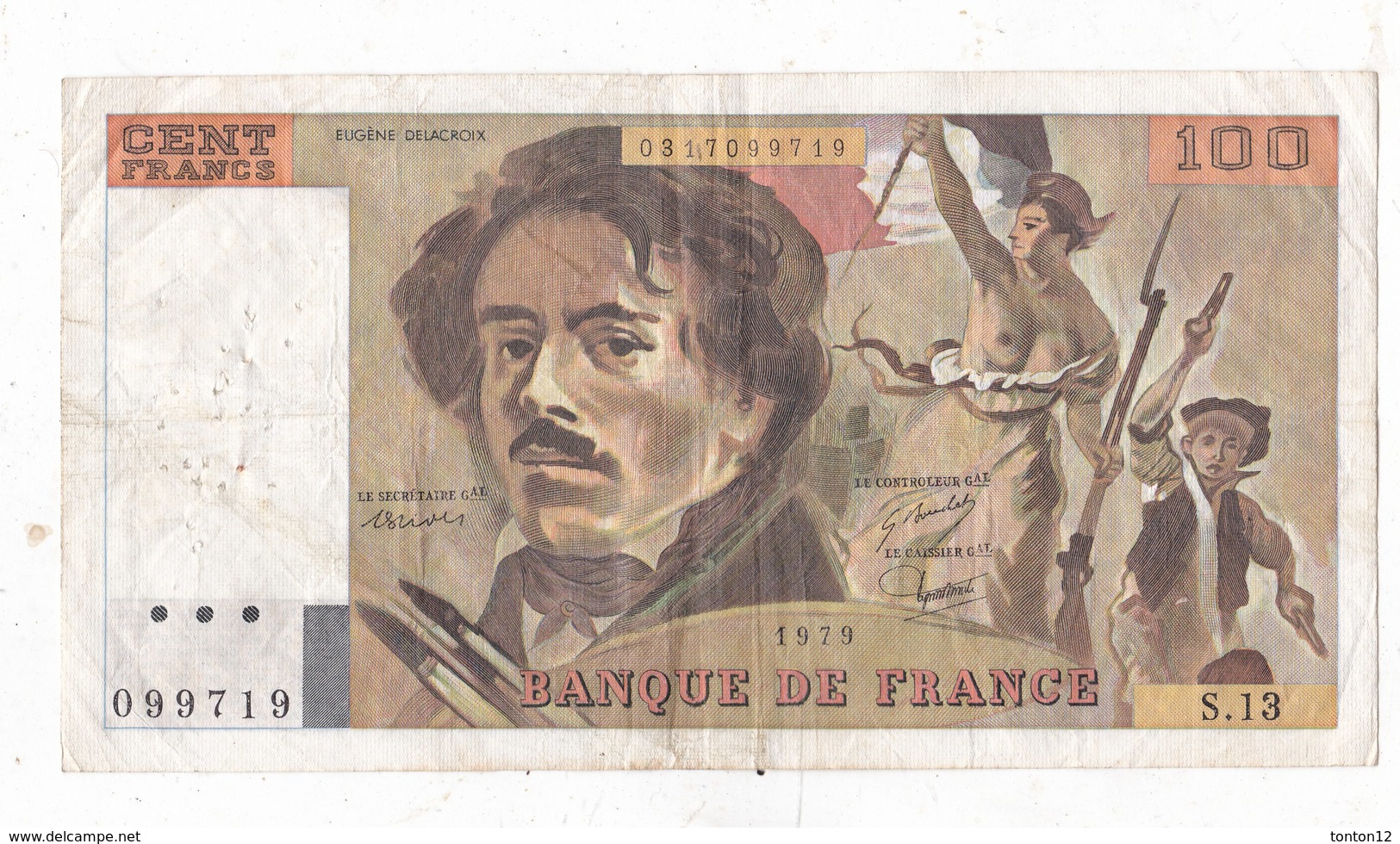 Billet 100 Francs Eugène Delacroix 1979 - 100 F 1978-1995 ''Delacroix''