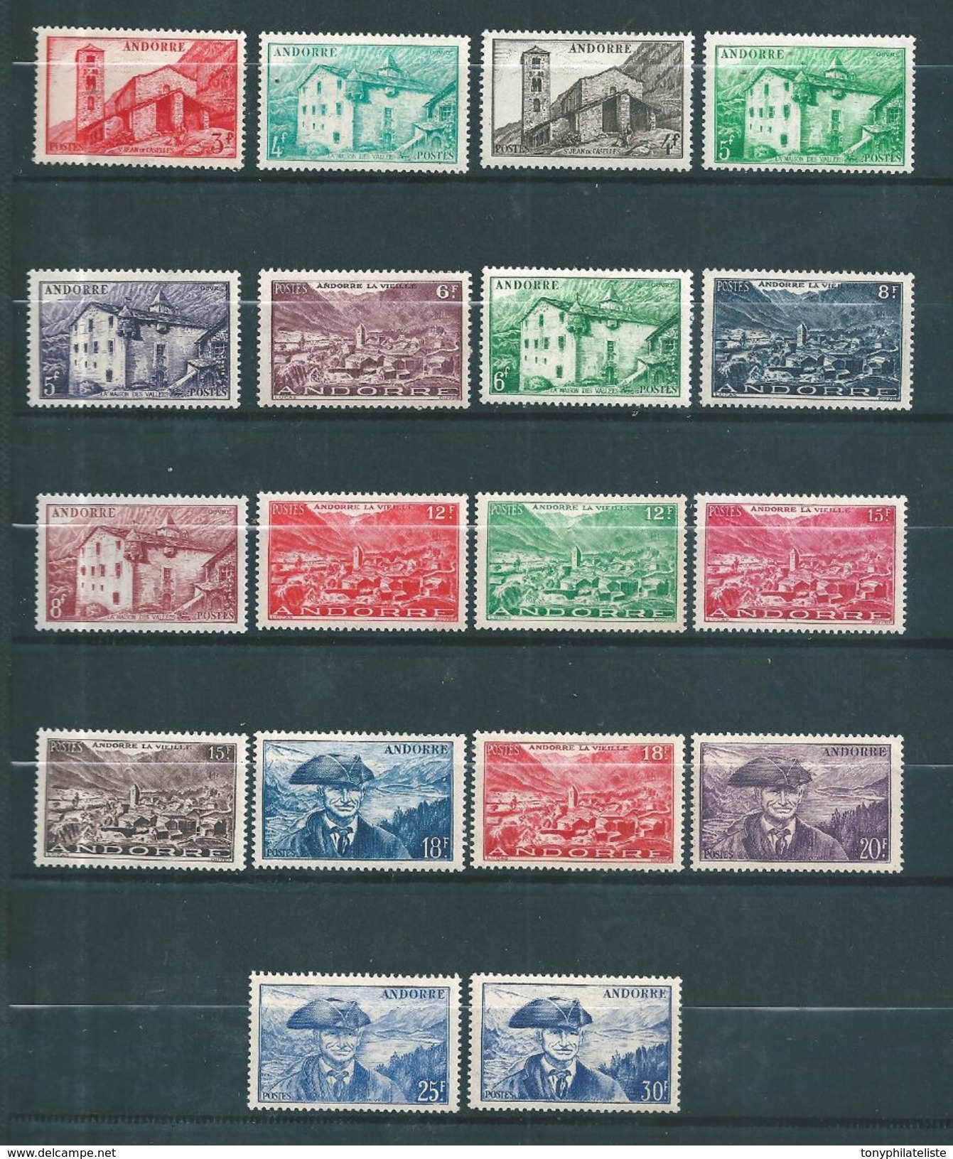 Andorre Timbres De 1948/51  N°120 A 137  Neuf * Quelqueux Timbres ** N°120 NSG - Nuovi