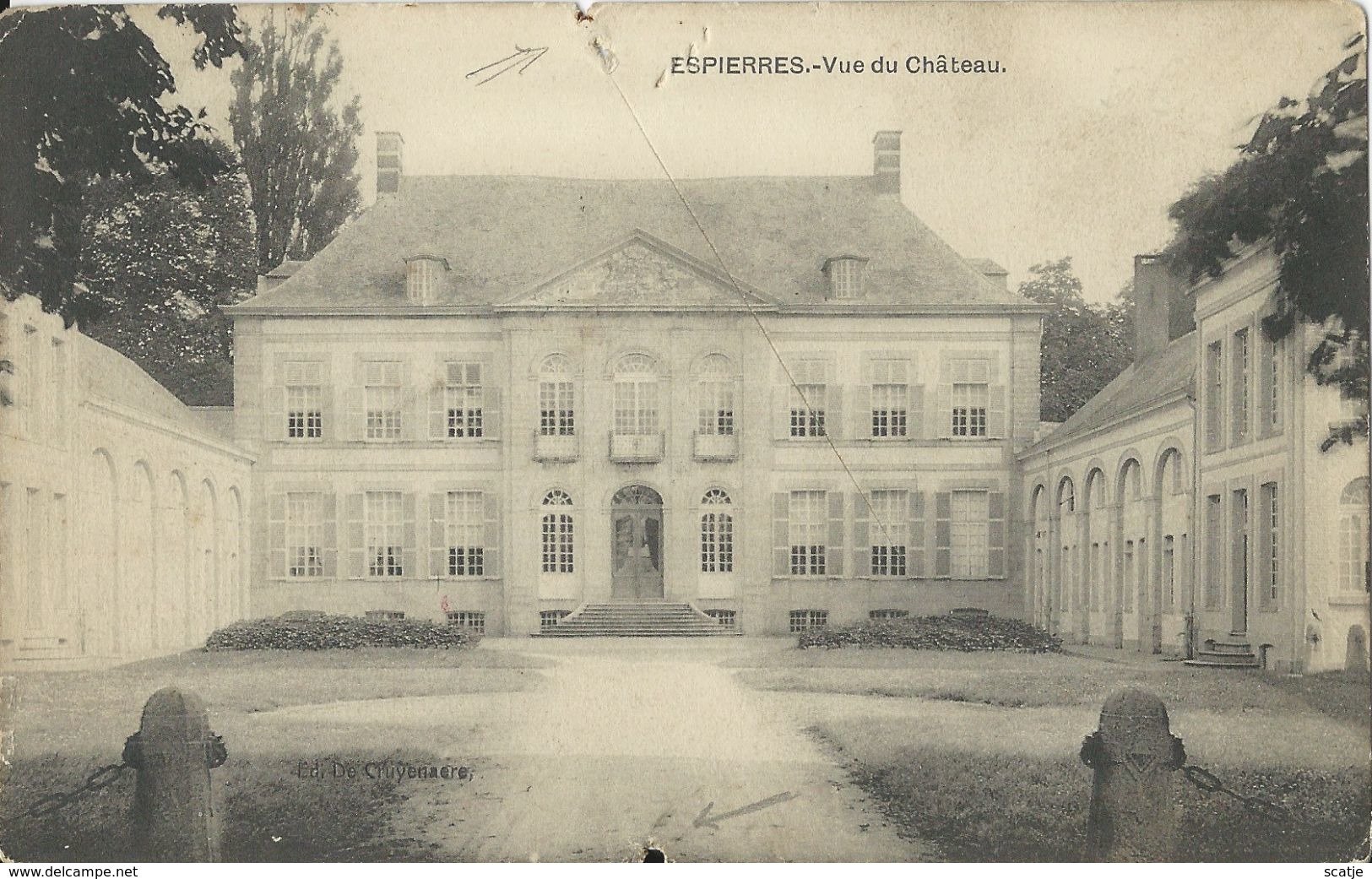 Espierres.  -   Vue Du Château.  (Kaart Beschadigd)   -   1912   Naar   Malines - Espierres-Helchin - Spiere-Helkijn