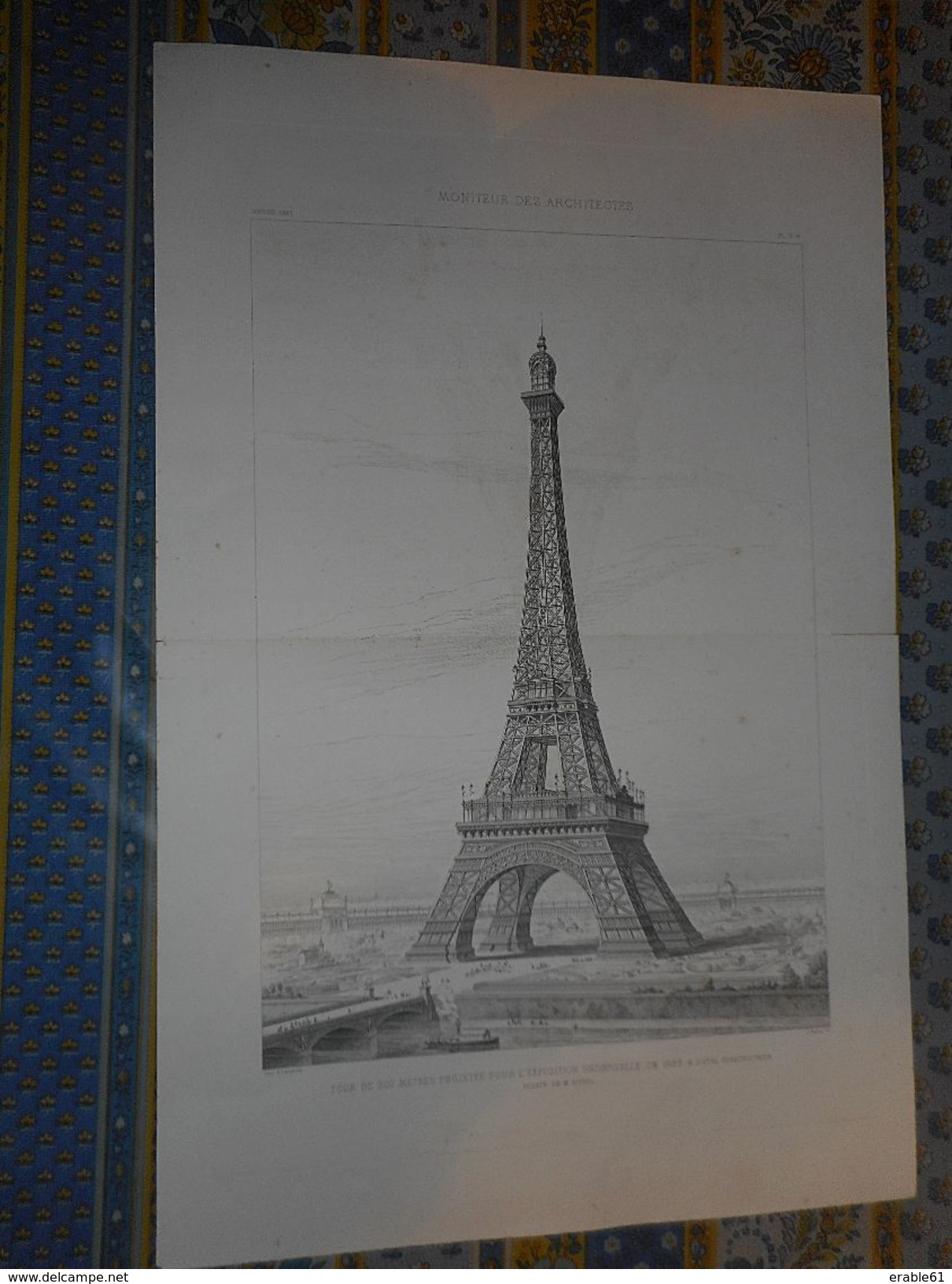 GRAVURE 1887 TOUR 300 M PROJETEE POUR L EXPOSITION UNIVERSRLLE DE 1889 Par M EIFFEL Edité MONITEUR ARCHITECTES - Prints & Engravings