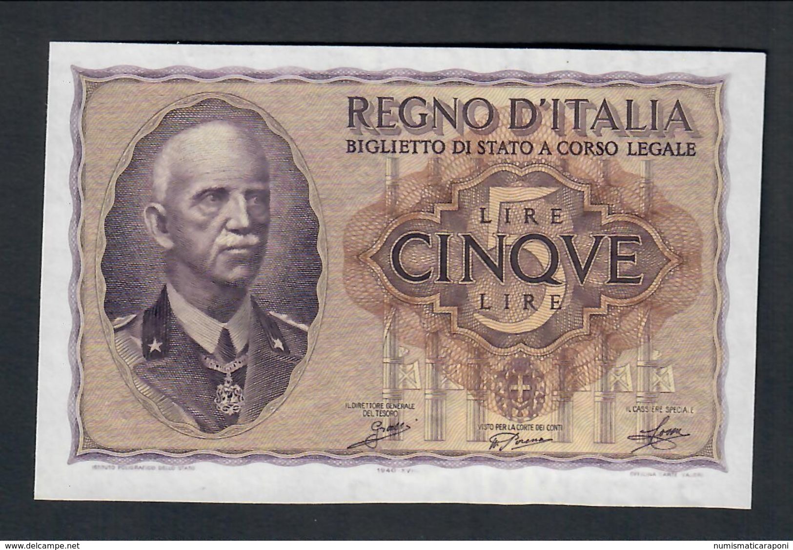 5 LIRE IMPERO 1940 Sup/FDS Ondulazioni LOTTO 326 - Italia – 5 Lire