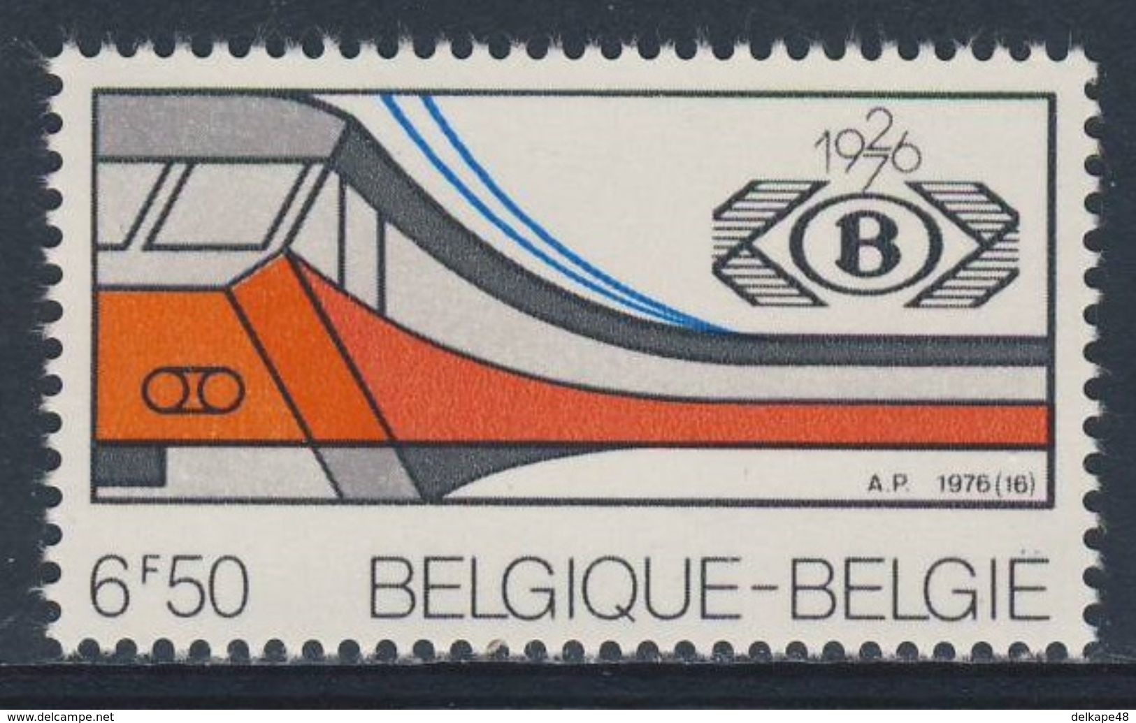 Belgie Belgique Belgium 1976 Mi 1877 YT 1819 ** Modern Mail Train / Reisezug Mit Schnellfahr-E-Lok BR 20 (SNCB ) - Treinen