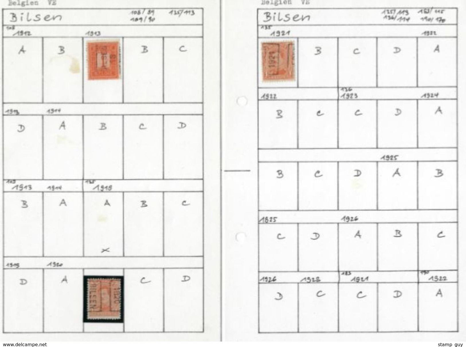 Lot BILSEN Met  PELLENS / ALBERT I En HOUYOUX  ; Staat Zie 2 Scans ! LOT 201 - Roller Precancels 1920-29