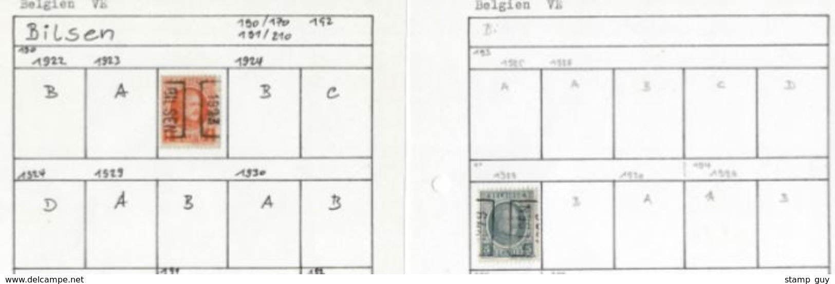 Lot BILSEN Met  PELLENS / ALBERT I En HOUYOUX  ; Staat Zie 2 Scans ! LOT 201 - Roller Precancels 1920-29