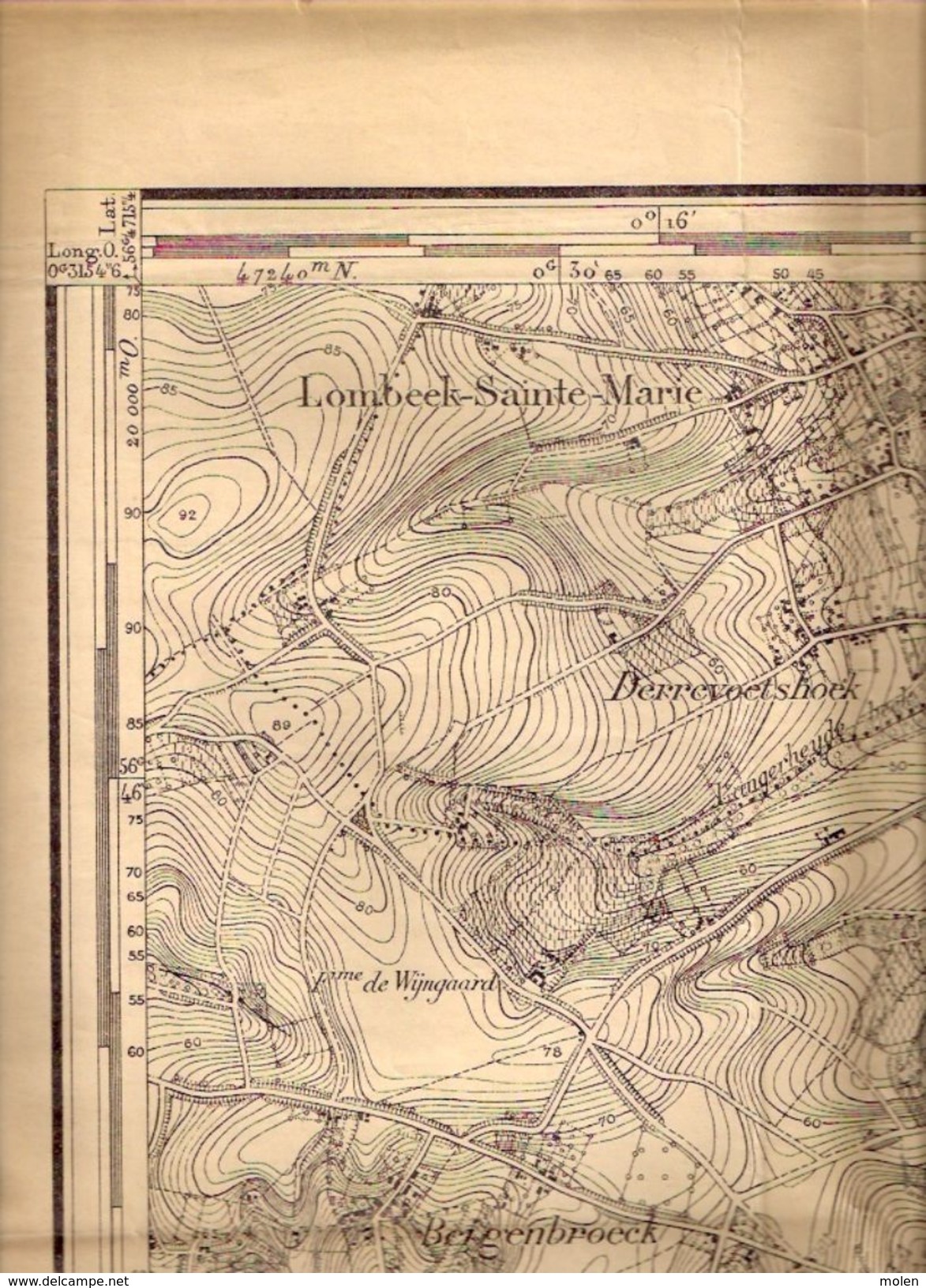 STAFKAART 31/5 Situatie 1865 SINT-KWINTENS-LENNIK GOOIK GAASBEEK LEERBEEK KESTER PEPINGEN BEERT HERFELINGEN LOMBEEK S275 - Lennik