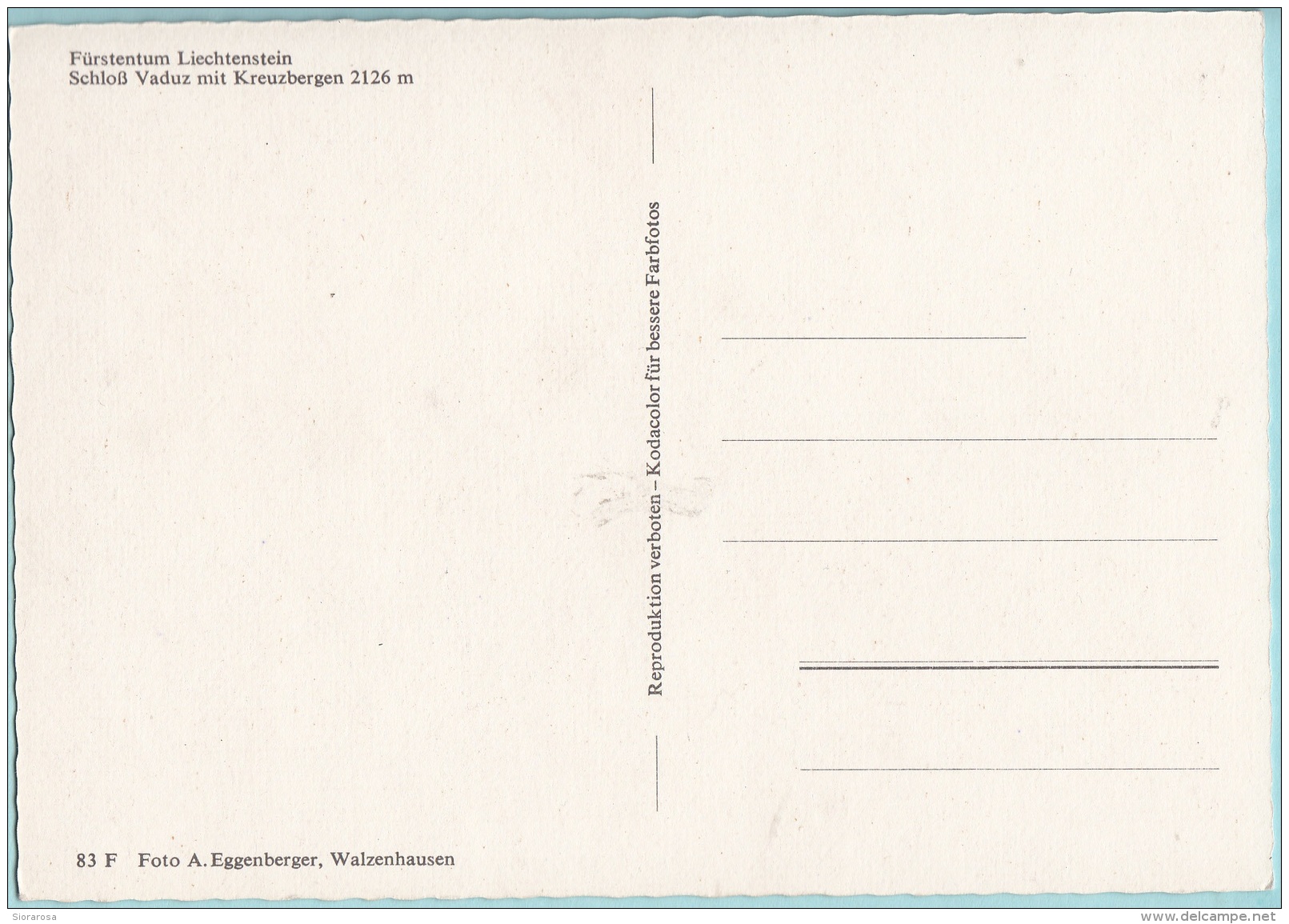 Furstentum Liechtenstein - Schlob Vaduz Mit Kreuzbergen 2126mt. - Liechtenstein