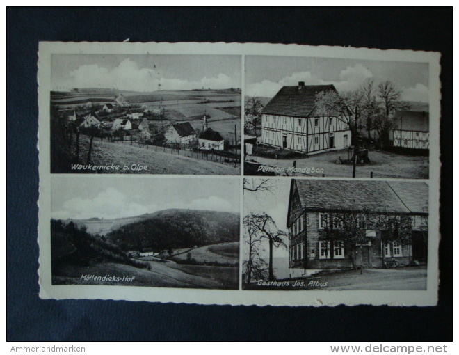 Griesemert Bei Olpe, Gasthaus Jos. Albus, Möllendieks Hof, Pension Mondabon, Waukemicke, Gelaufen 1941 - Olpe