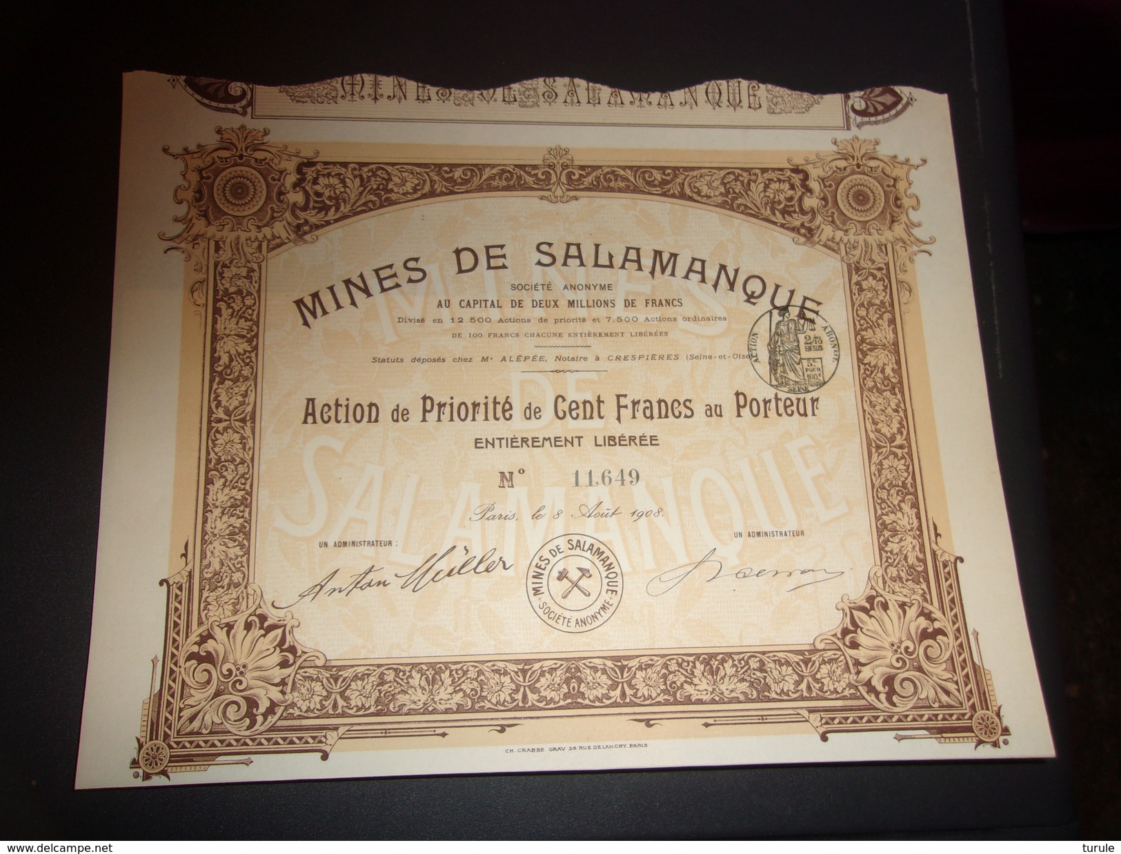 MINES DE SALAMANQUE (1908) - Other & Unclassified