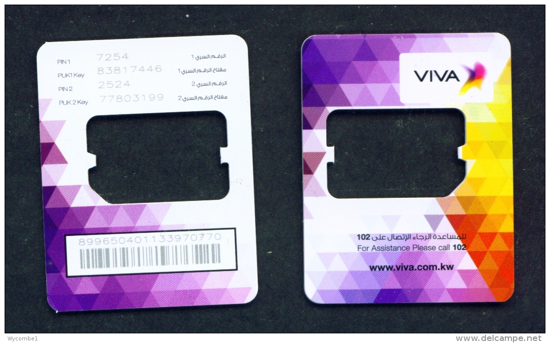 KUWAIT  -  Viva SIM Frame Phonecard - Kuwait