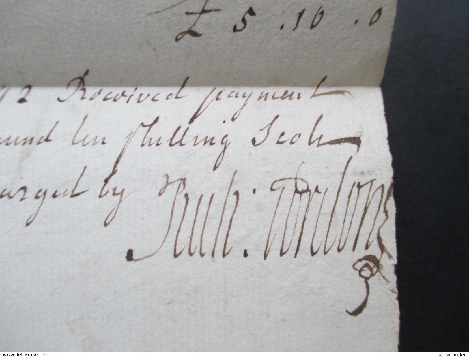 GB Vorphila Brief 1742 Aberdeen - ....of Saphock. Receipt / Rechnung. Sendung von Geld! Schottland