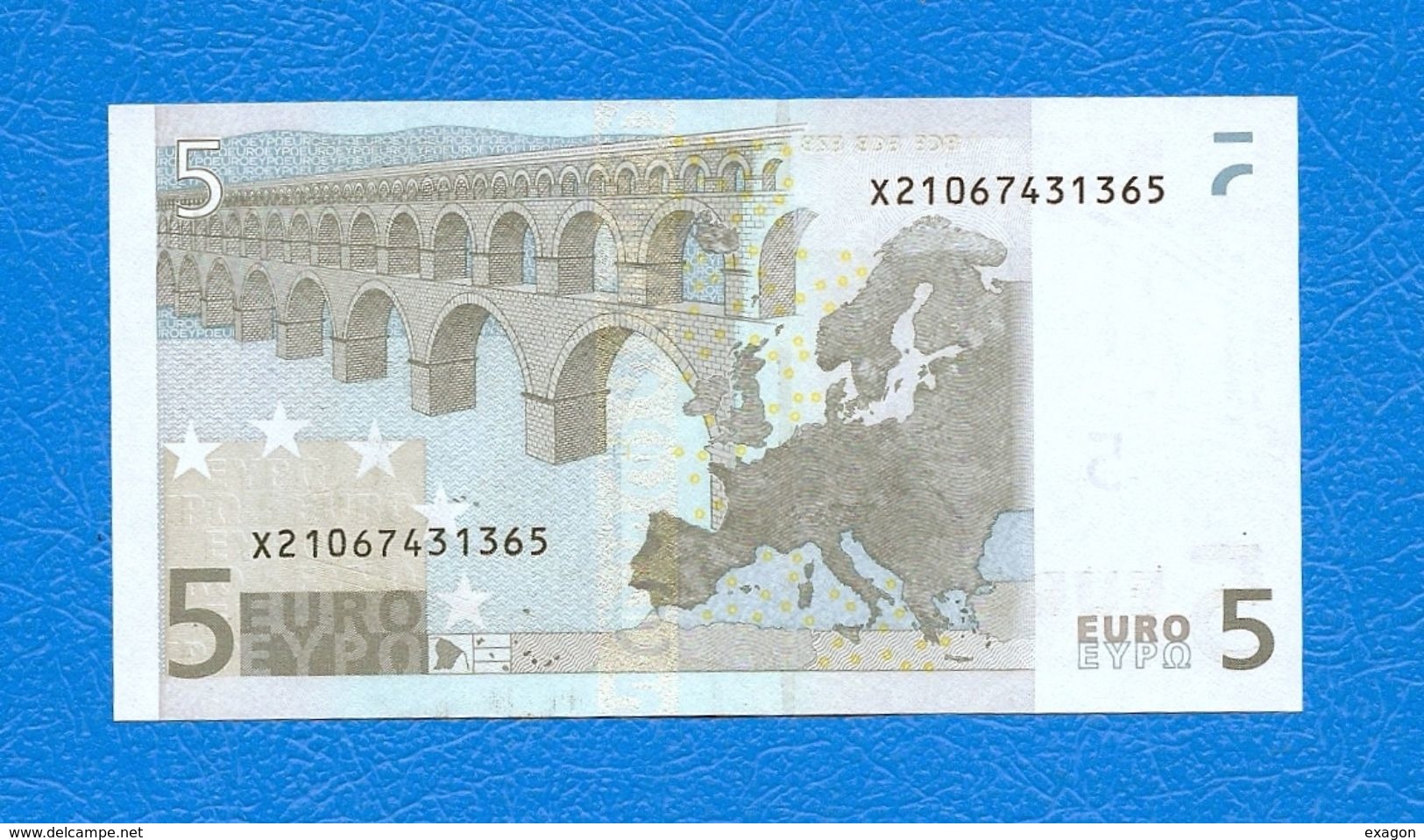 5  EURO - ALEMAGNE - Serie   X 21067431365  -   Codice Breve  R 001 B 6  - Firma  TRICHET. - 5 Euro