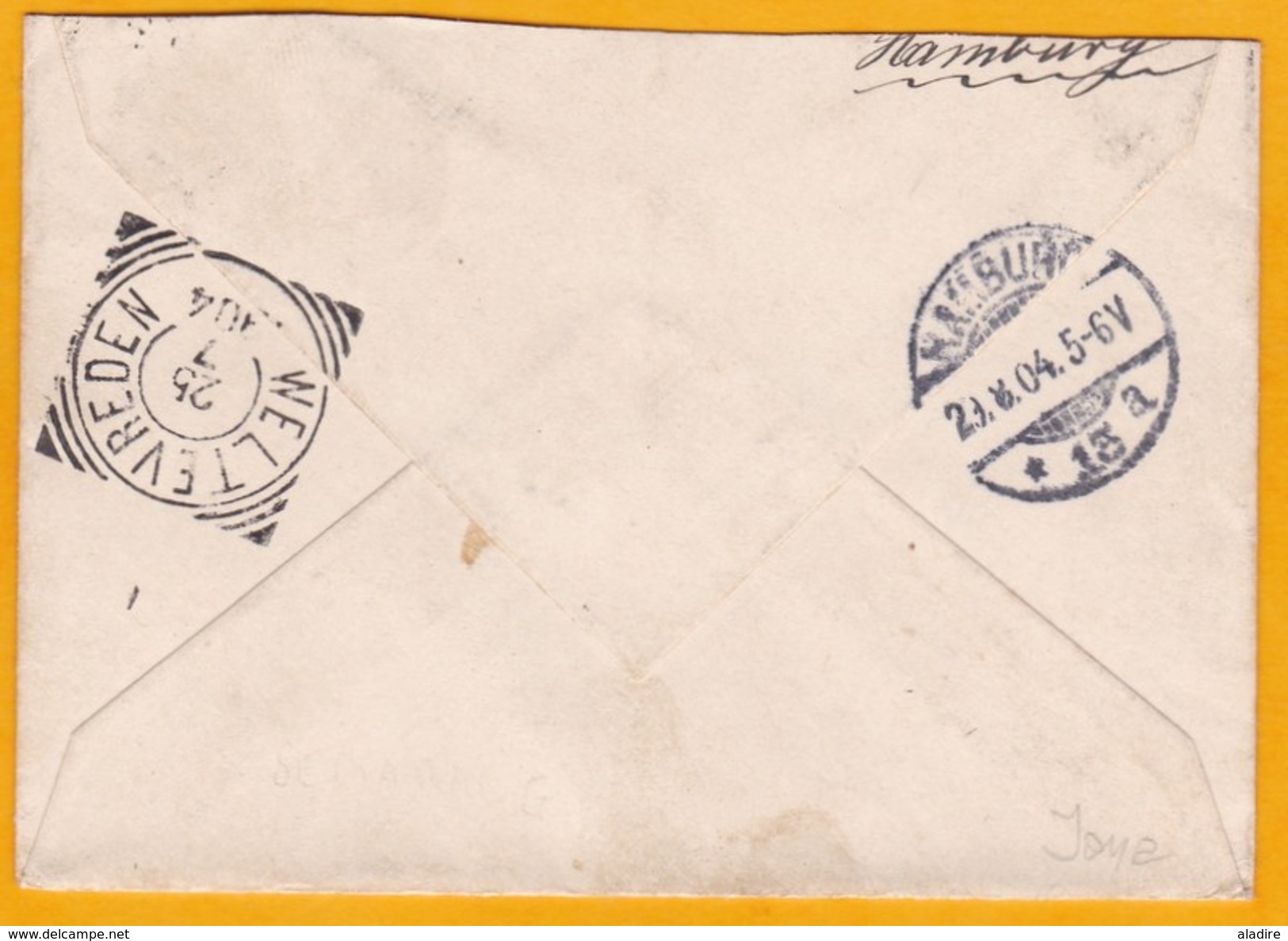 1904 - Enveloppe De Semarang, Java, Indes Néerlandaises Vers Hamburg, Allemagne Via Weltevreden - Indes Néerlandaises