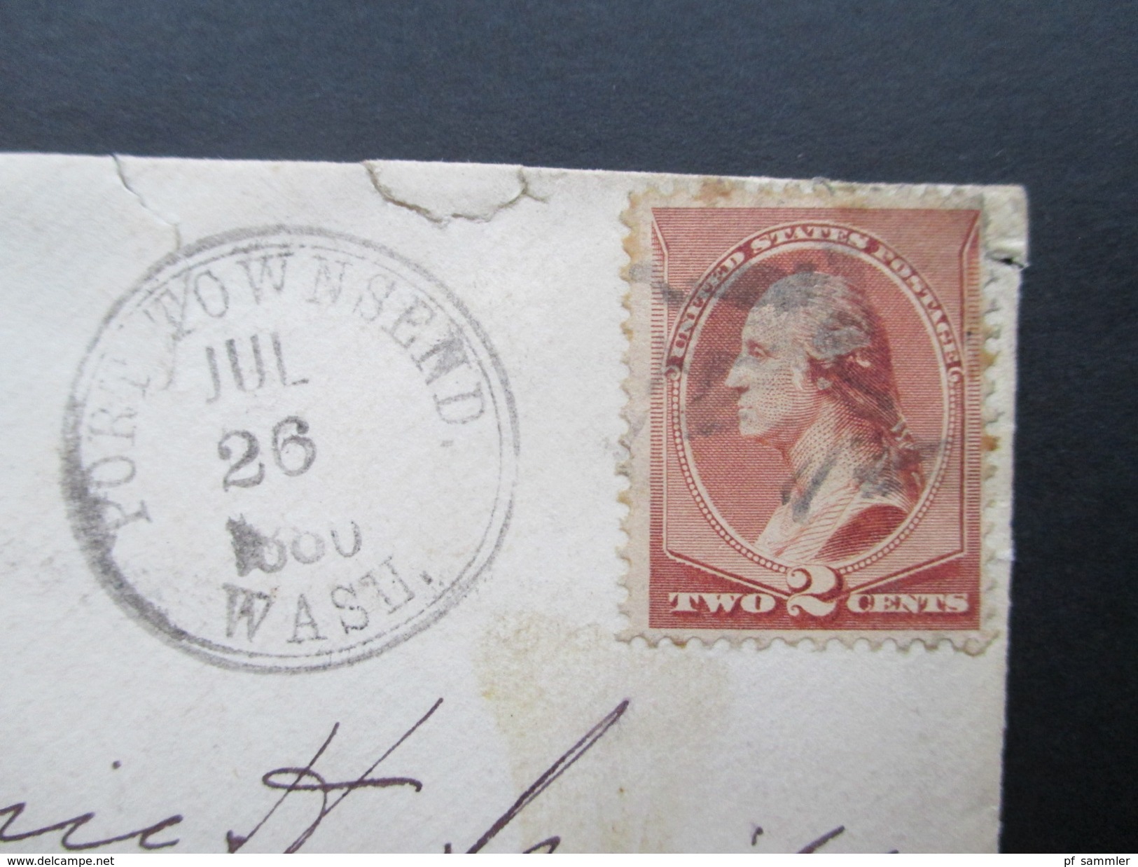 USA 1884 Port Townsend - Norwhich Ney York. Interessanter Stempel!! Mit Rotem Siegel! - Storia Postale