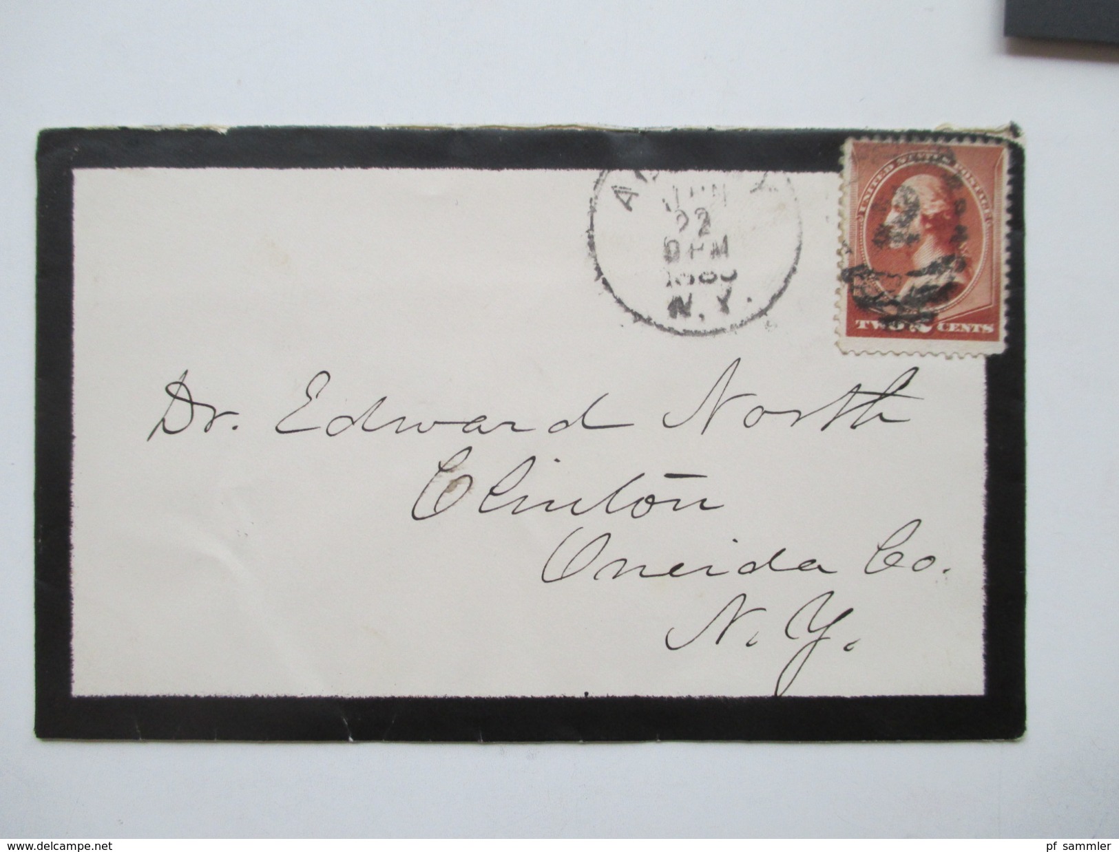 USA 1885 Trauerbrief Nach New York. Clinton New York - Storia Postale