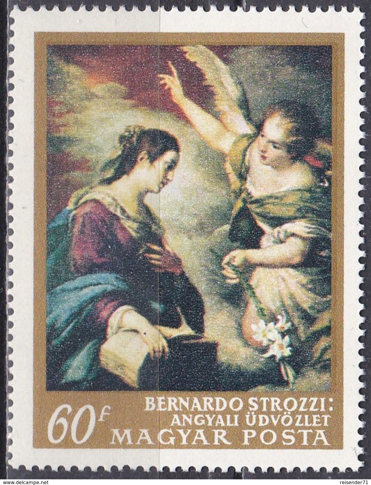 Ungarn Hungary 1968 Religionen Christentum Kunst Kultur Gemälde Paintings Verkündigung Strozzi, Mi. 2466 ** - Neufs