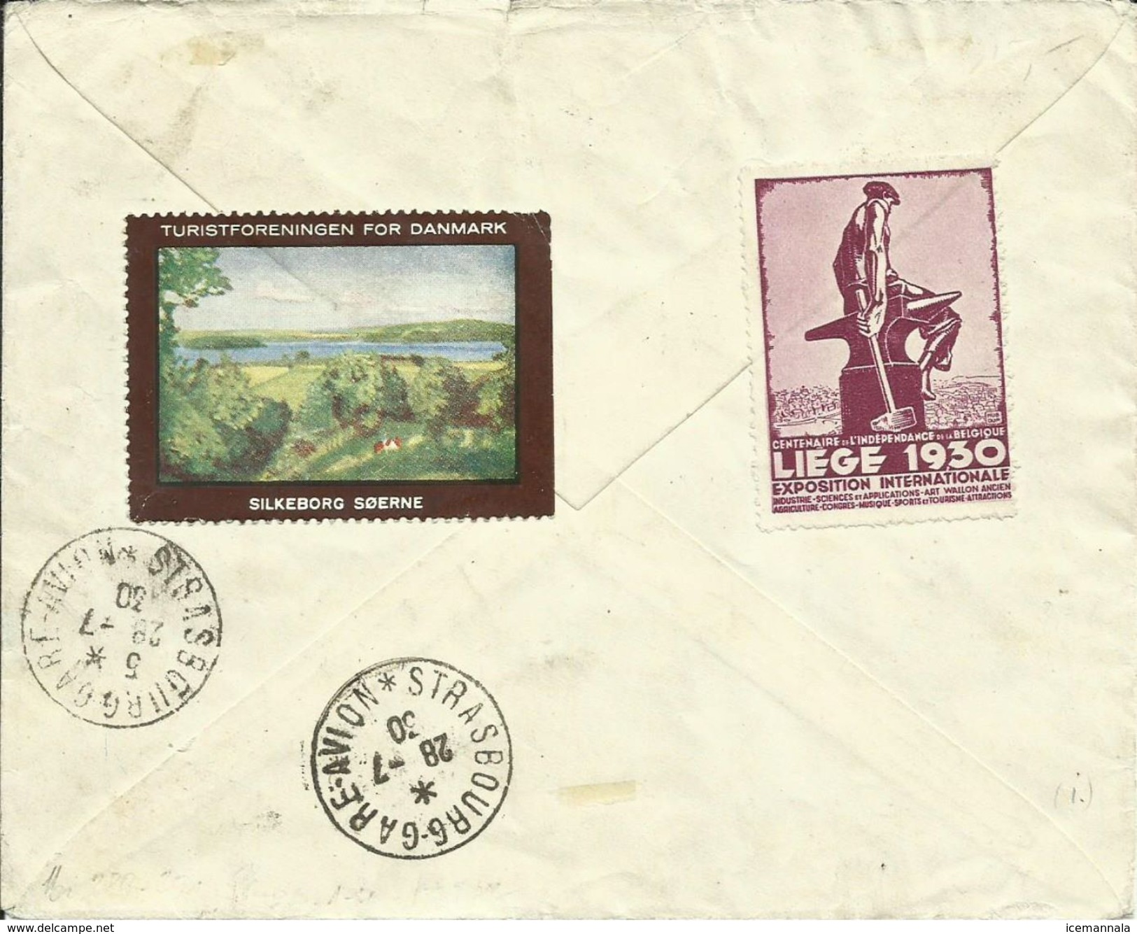 BELGICA, SOBRE VUELO BELGICA A CHECOSLOVAQUIA AÑO 1930 - Covers & Documents