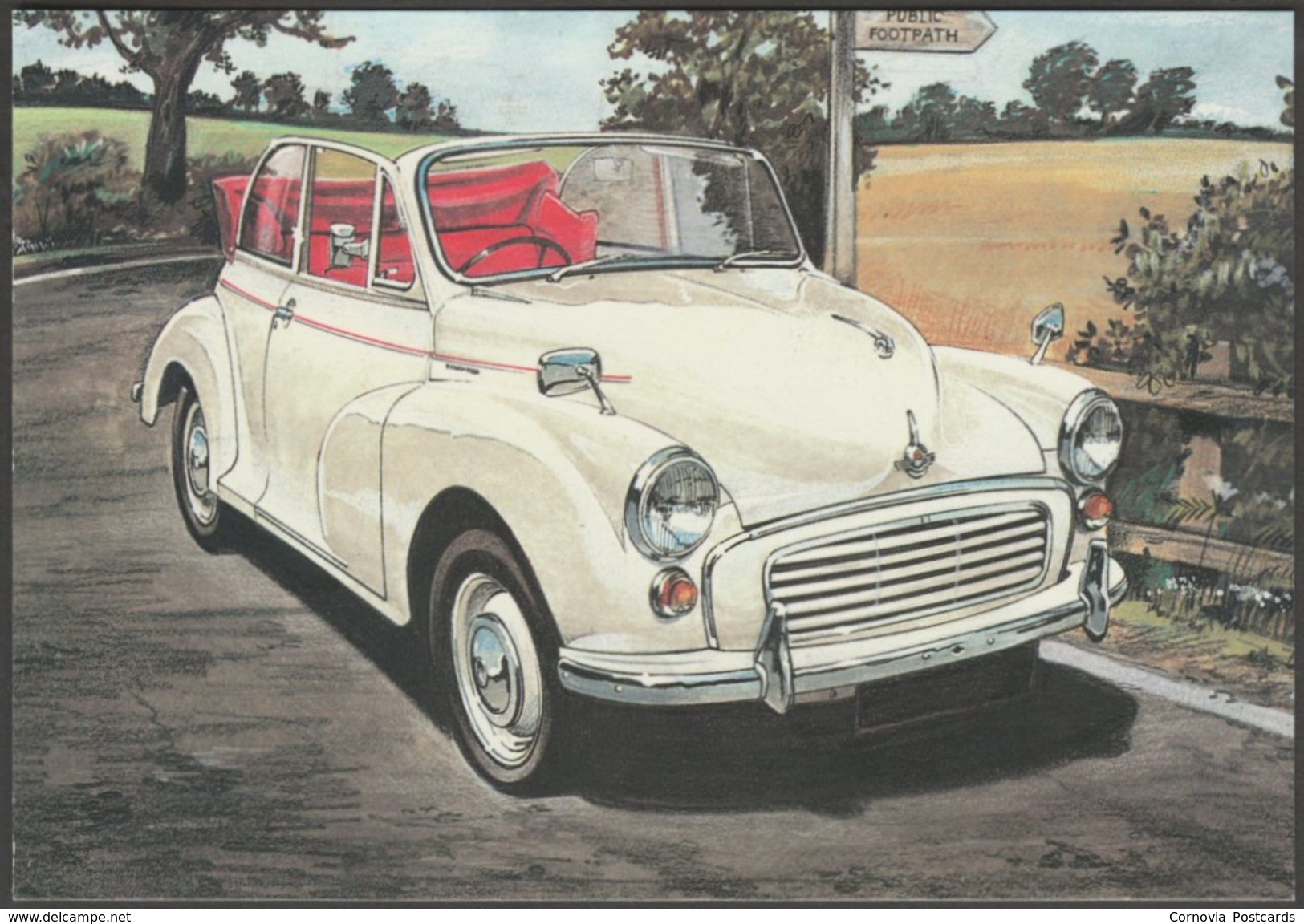 Morris Minor 1000 Convertible  - Golden Era Postcard - Passenger Cars
