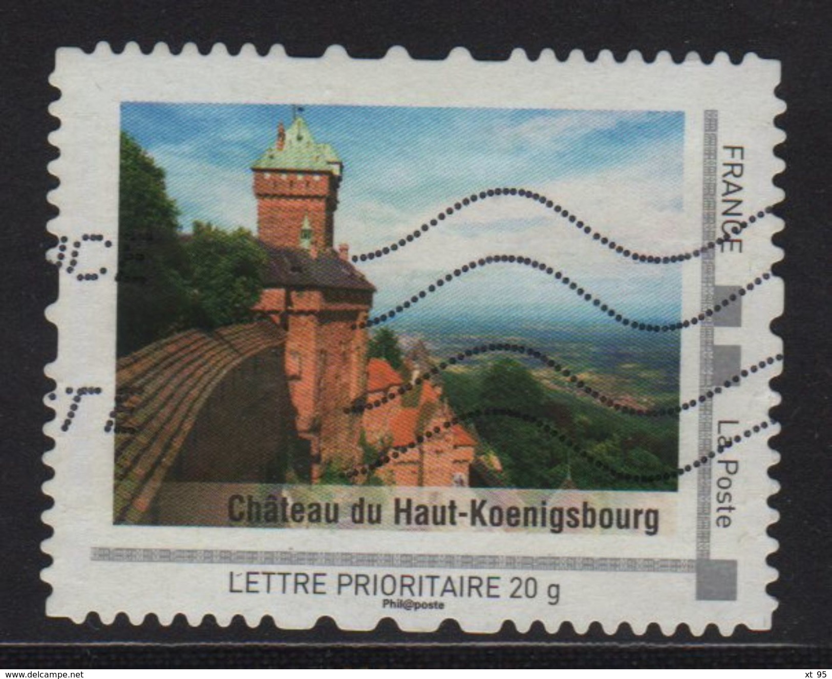 Timbre Personnalise Oblitere - Lettre Prioritaire 20g - Chateau Du Haut Koenigsbourg - Usati
