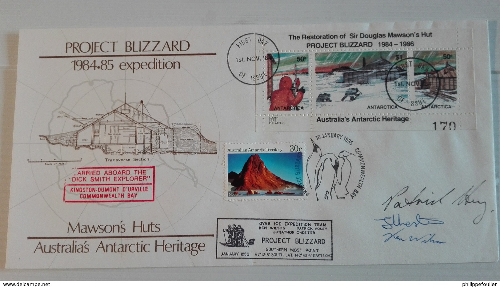 Australian Antarctic Project Blizzard FDC Cover - Signatures- 1984 - - Covers & Documents