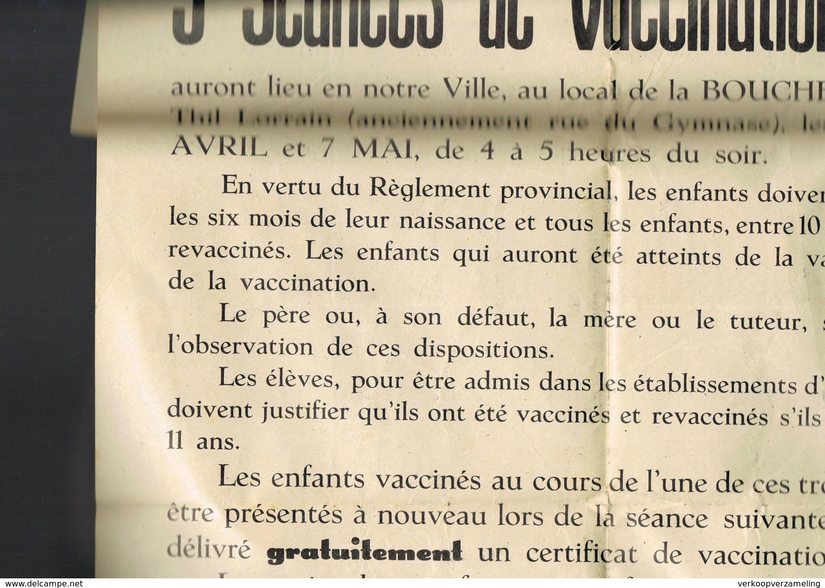 VERVIERS Ravitaillement nombre (7) carte de pain (10) avis de troubles (1) vaccination (1)