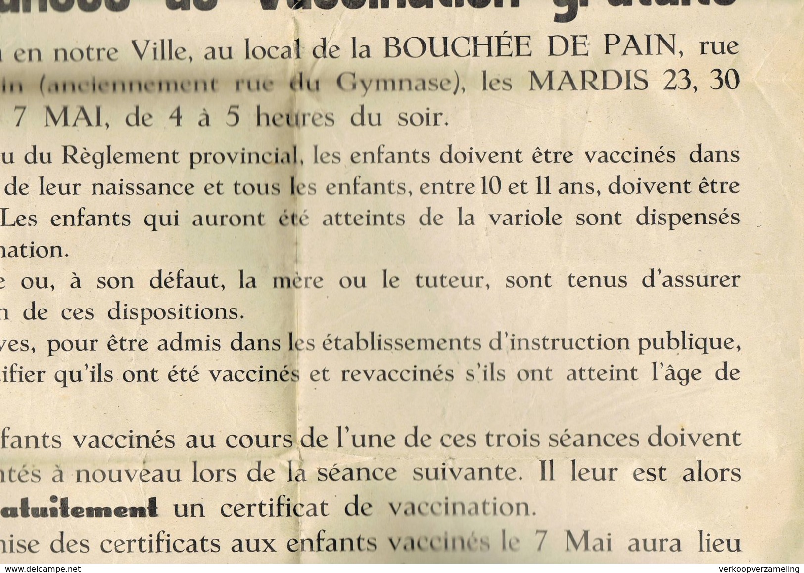 VERVIERS Ravitaillement nombre (7) carte de pain (10) avis de troubles (1) vaccination (1)