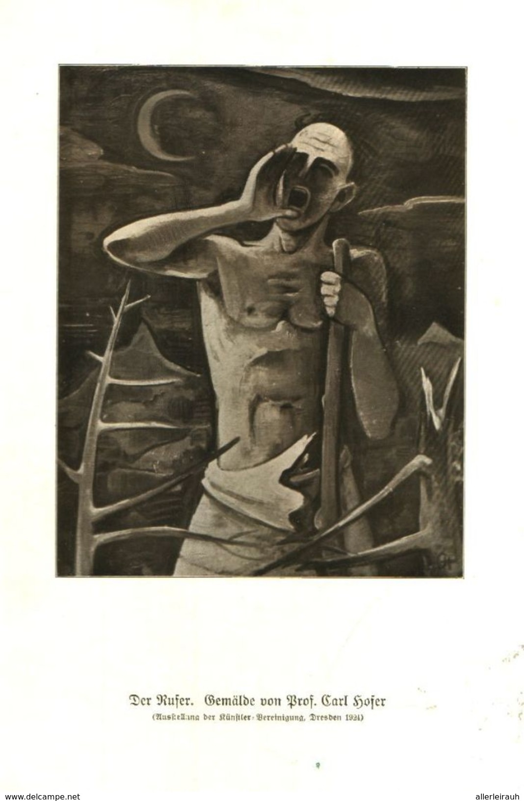 Der Rufer (Gemälde Von Prof.Carl Hofer)   / Druck, Entnommen Aus Zeitschrift /1924 - Paketten