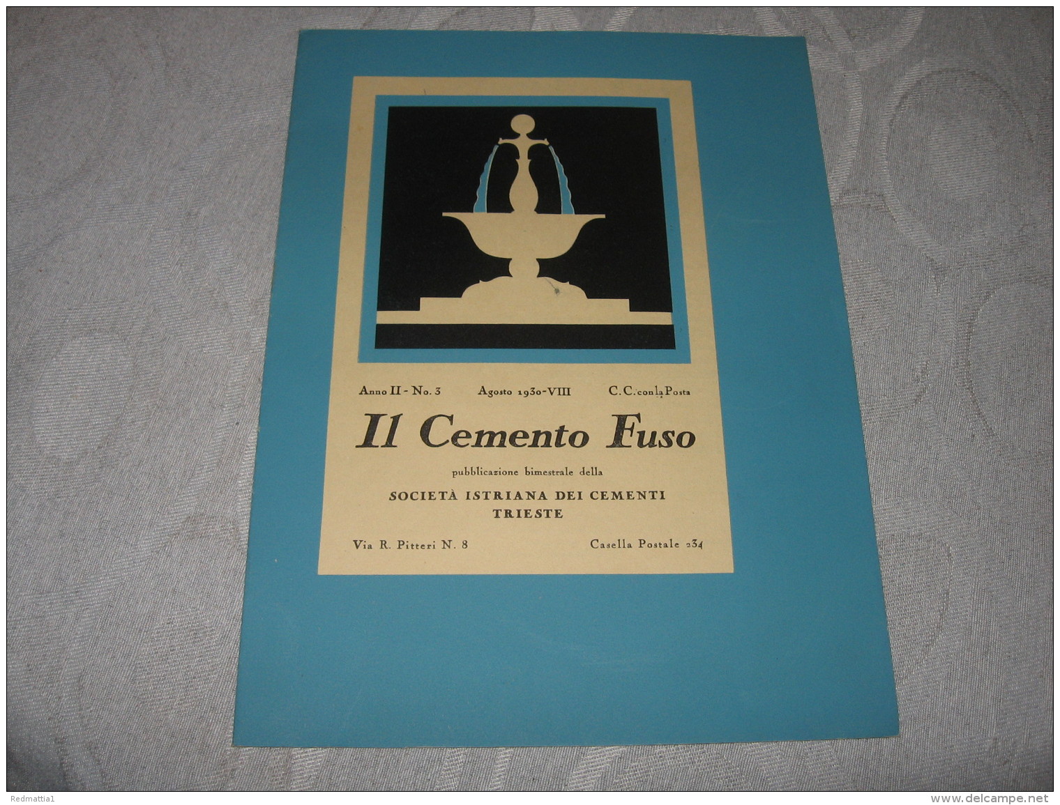 IL CEMENTO FUSO SOCIETA' ISTRIANA DEI CEMENTI TRIESTE  AGOSTO  1930 - Arts, Architecture