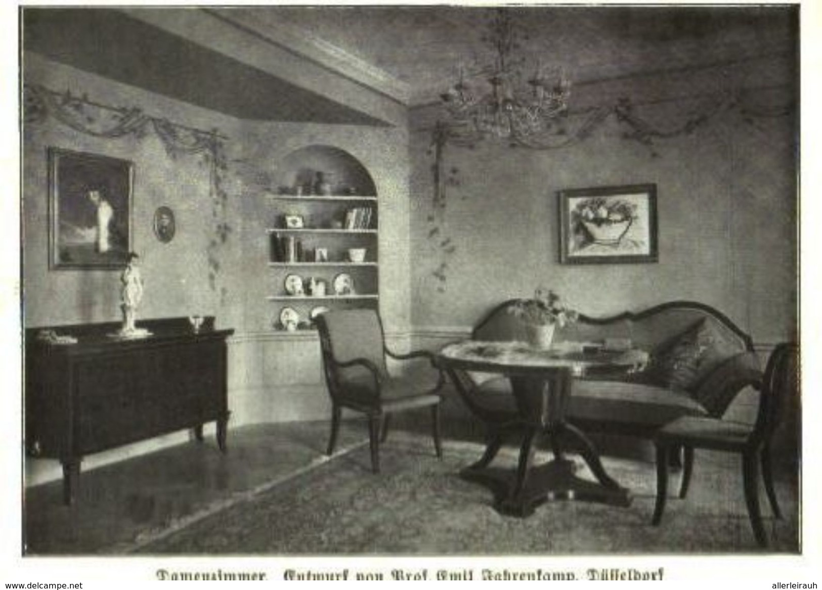 Damenzimmer (Entwurf Von Professor Emil Fahrenkamp  / Druck, Entnommen Aus Zeitschrift /1924 - Bücherpakete