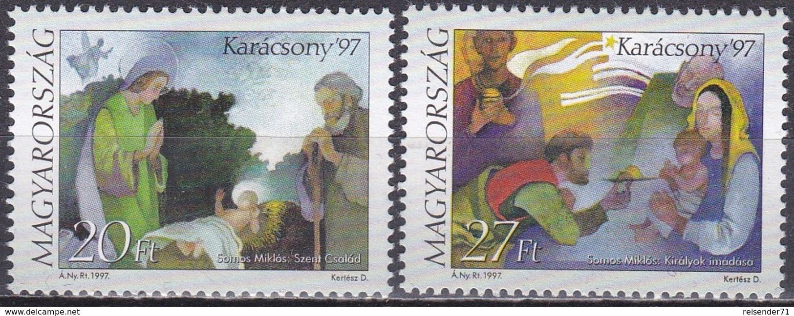 Ungarn Hungary 1997 Religionen Christentum Weihnachten Christmas Noel Anbetung, Mi. 4471-2 ** - Ungebraucht