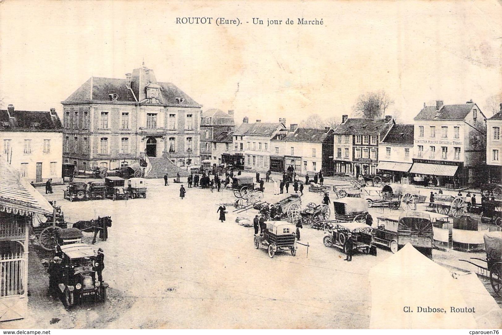 C P A 27 EURE ROUTOT UN JOUR DE MARCHE CARTE ANIMEE - Routot