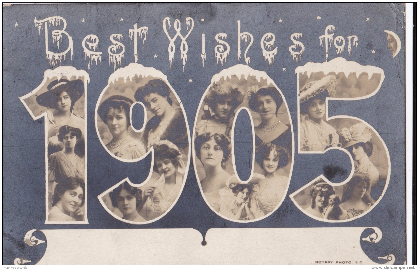 AO59 Greetings - Best Wishes For 1905 - Actresses - New Year