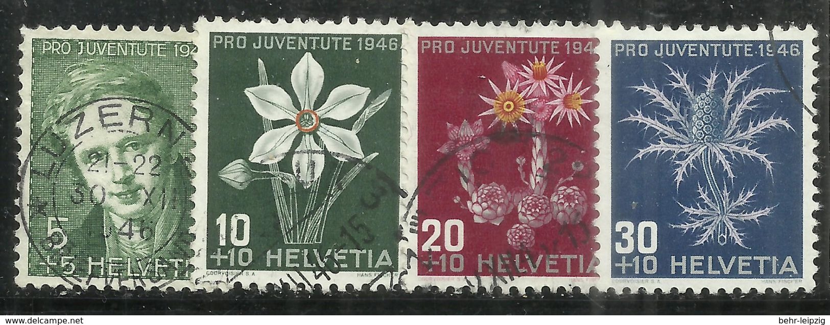 Schweiz 475-78 "4 Briefmarken Im Satz Kpl. Zum Thema: Pro Juventute 1946 Kpl. " Gestempelt Mi. 11,00 - Oblitérés