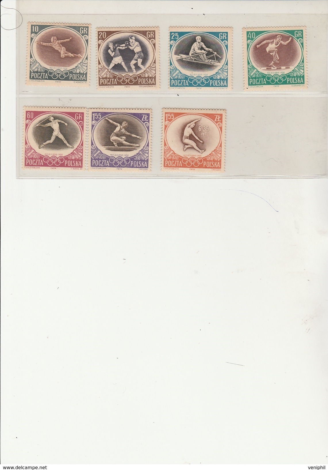 POLOGNE - J.O DE MELBOURNE - SERIE N° 871 A 877 NEUVE  X ANNEE 1856 - Unused Stamps