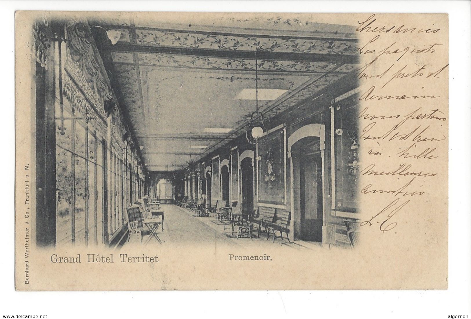 18976 - Grand Hôtel Territet Promenoir Circulée En 1899 - Autres & Non Classés