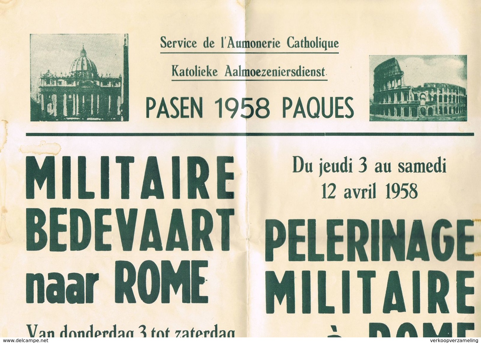 Militaire Bedevaart 1958 Rome - Autres & Non Classés