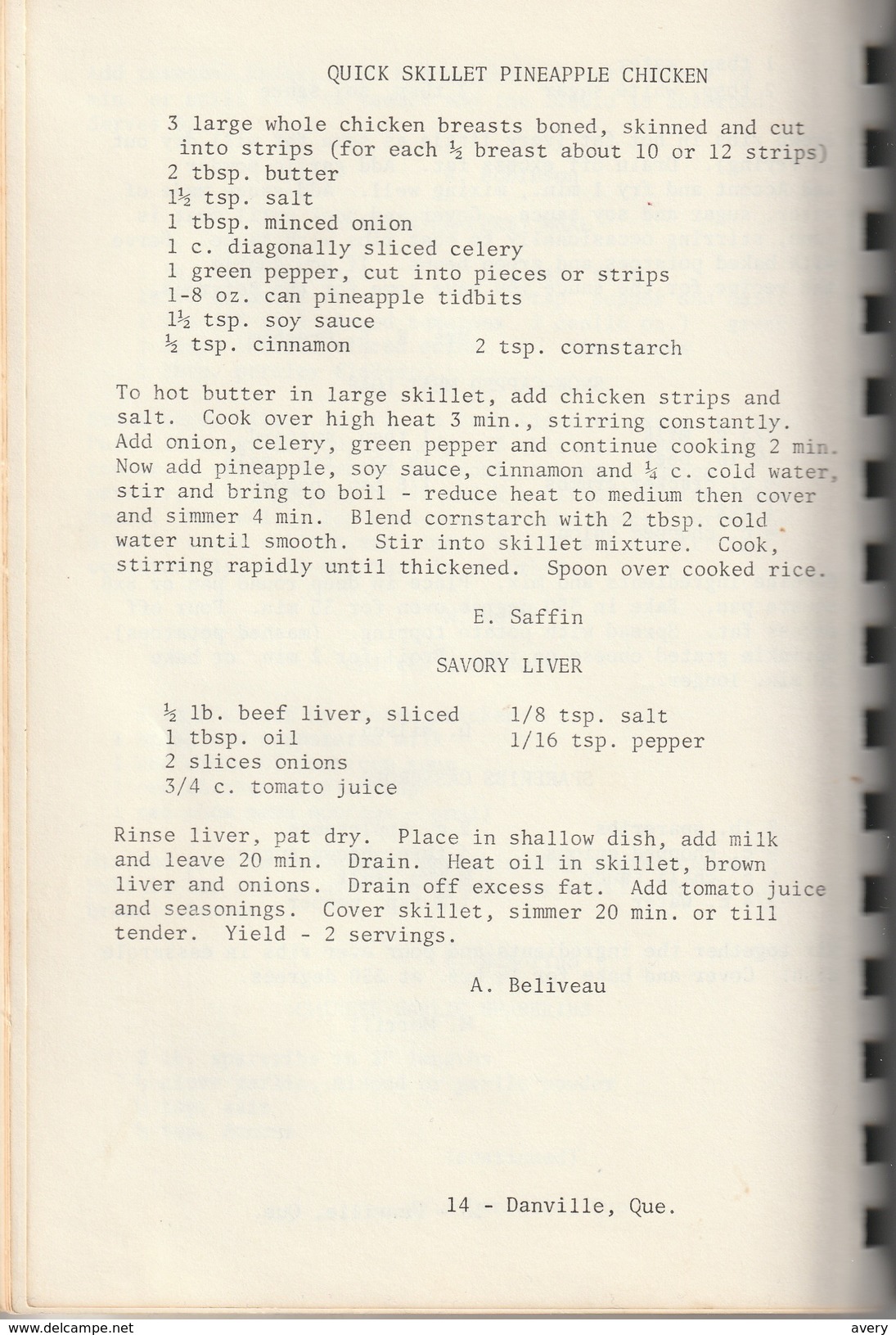 Treasured Recipes  F L T  Maple Leaf Rebekah Lodge #3 Danville, Quebec - Basic, General Cooking