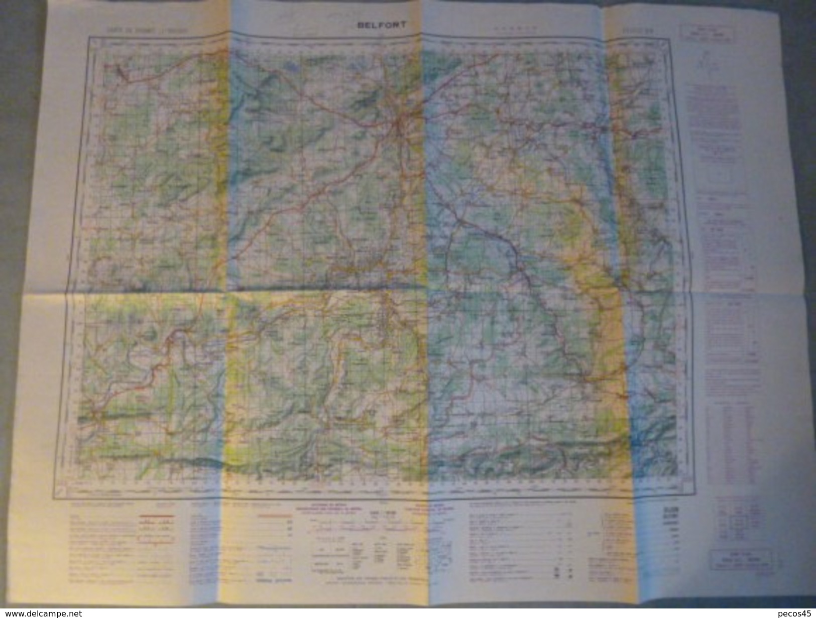 Carte I.G.N. : BELFORT + PORRENTRUY (Jura Suisse) - 1/100 000ème - 1937/54-1958. - Topographical Maps