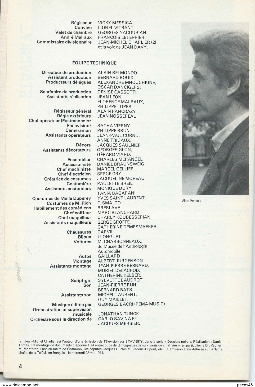 Avant-scène Cinéma N° 156 : "STAVISKY" D'Alain RESNAIS, Avec Jean-Paul BELMONDO... 1975. - Revistas