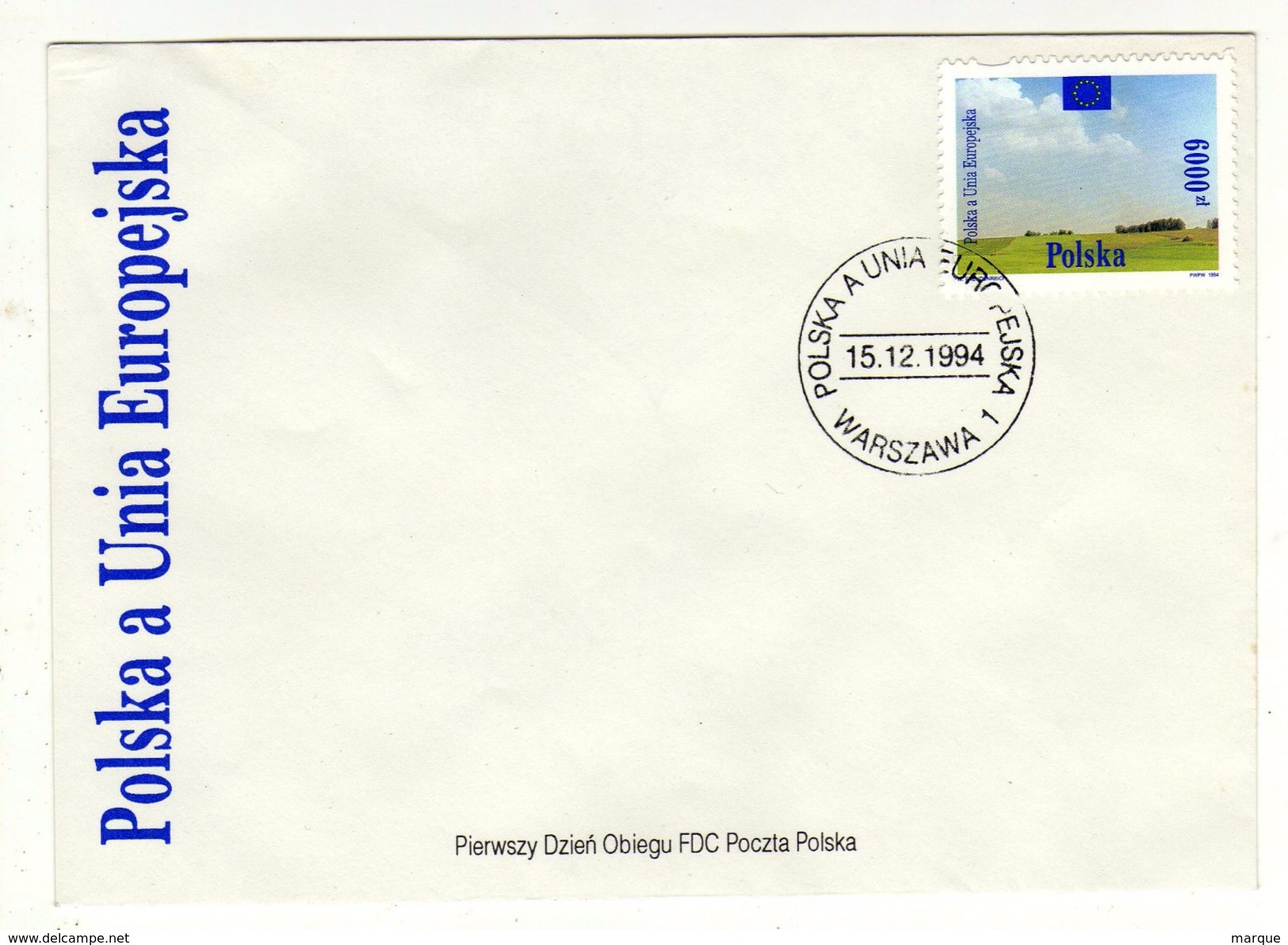 Enveloppe 1er Jour POLSKA POLOGNE Oblitération WARSZAWA 1 15/12/1994 - FDC