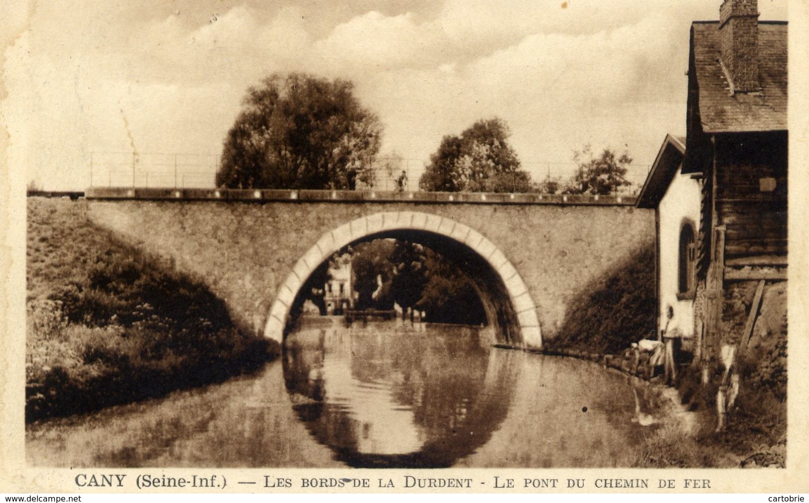 76 CANY - Les Bords De La Durdent - Le Pont Du Chemin De Fer - (laveuses) - Cany Barville