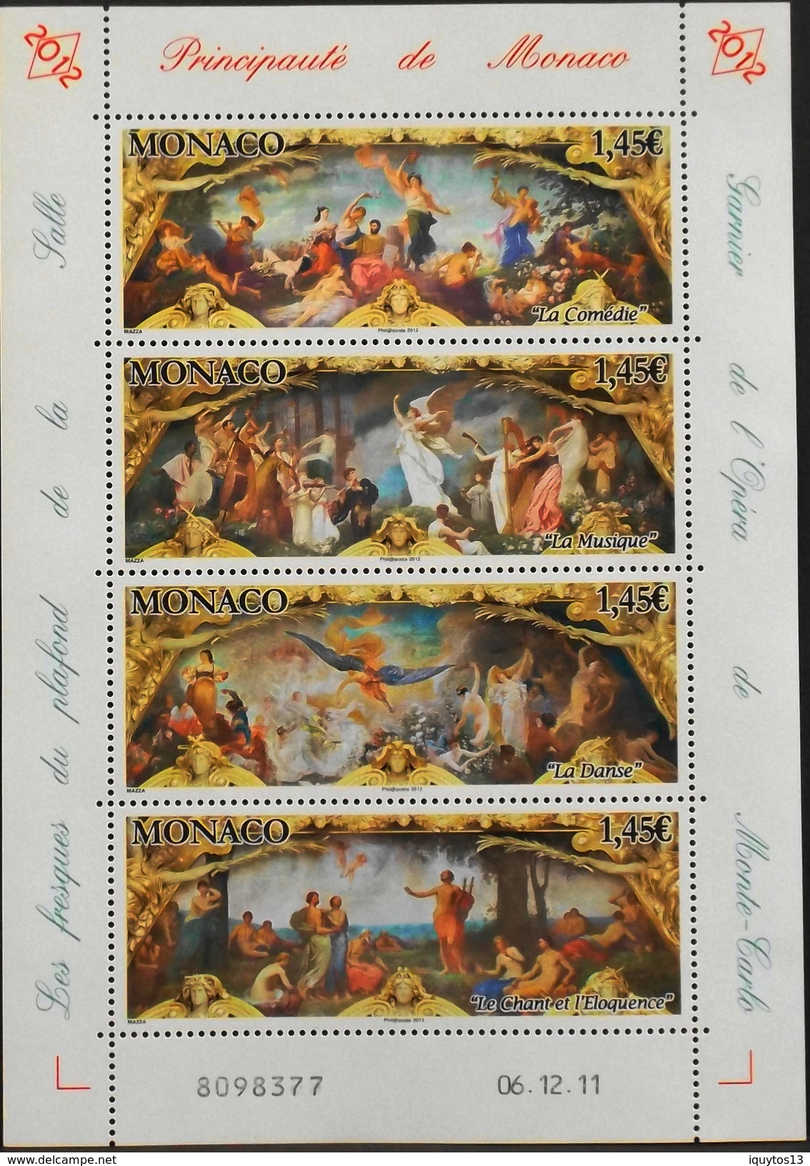 MONACO 2012 - Du N° 2812 Au 2814 Petite Feuille Avec Marge Illustrée  - 4 Timbres NEUFS** - Parfait Etat - Unused Stamps